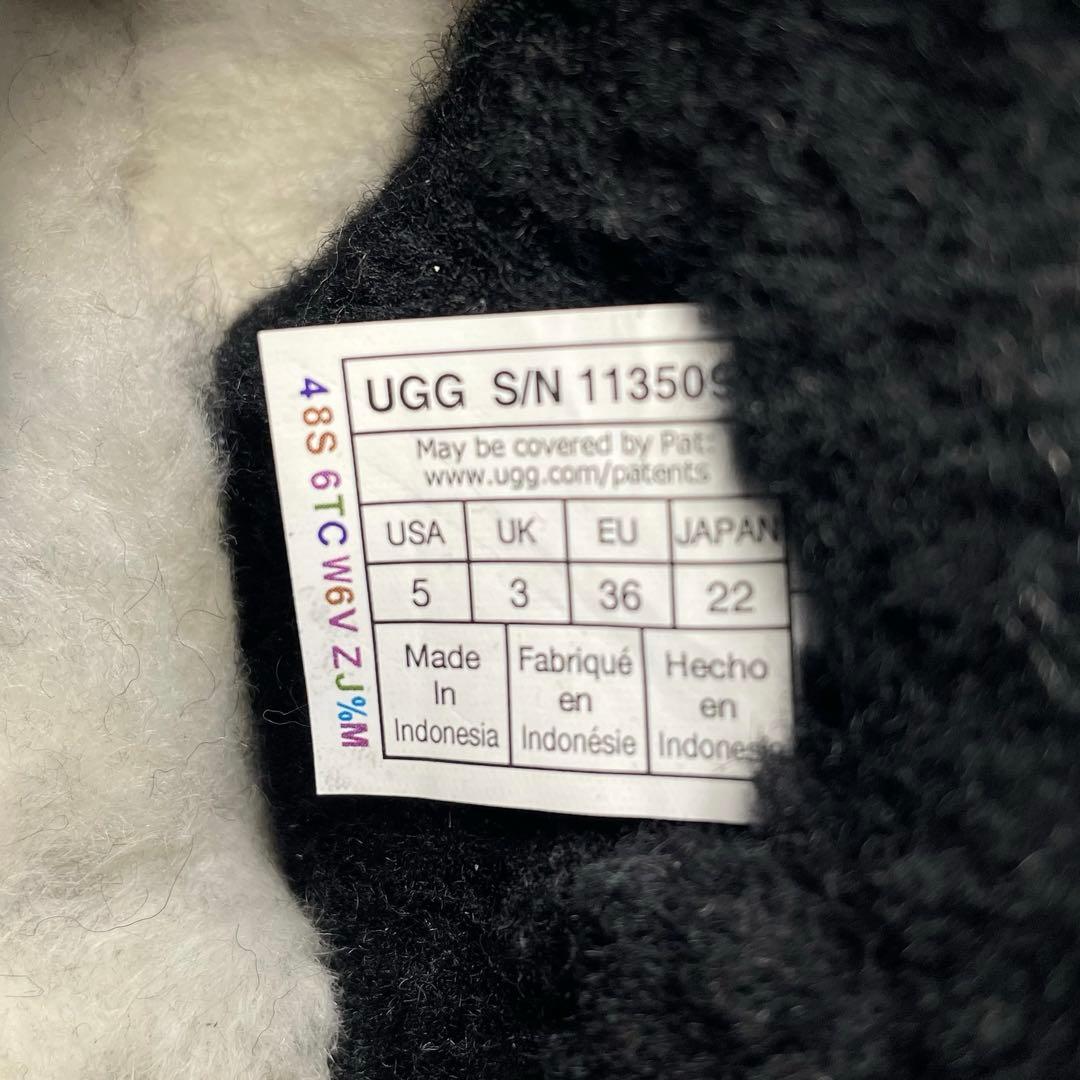 《未使用級》UGG アグ 厚底 ショート ムートンブーツ ブラック 黒 22cm