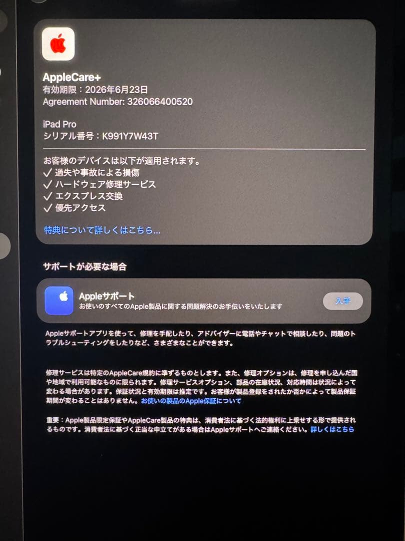 ipad Pro M4 13インチ 1TB WiFi + Cellular保証付