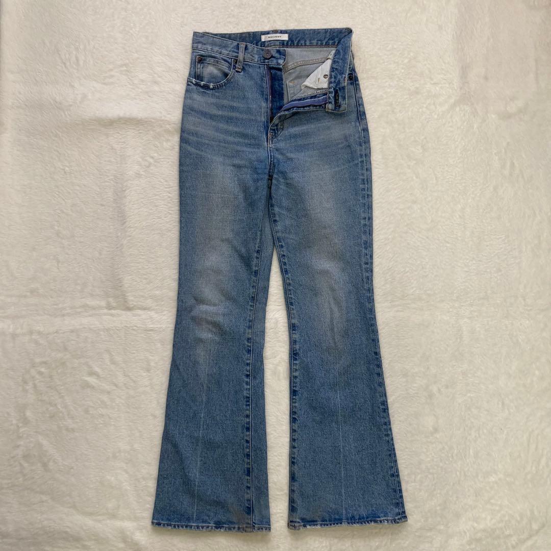 ✨️美品✨️マウジー moussy　M　紺　フレアデニム　MVS　ブーツカット