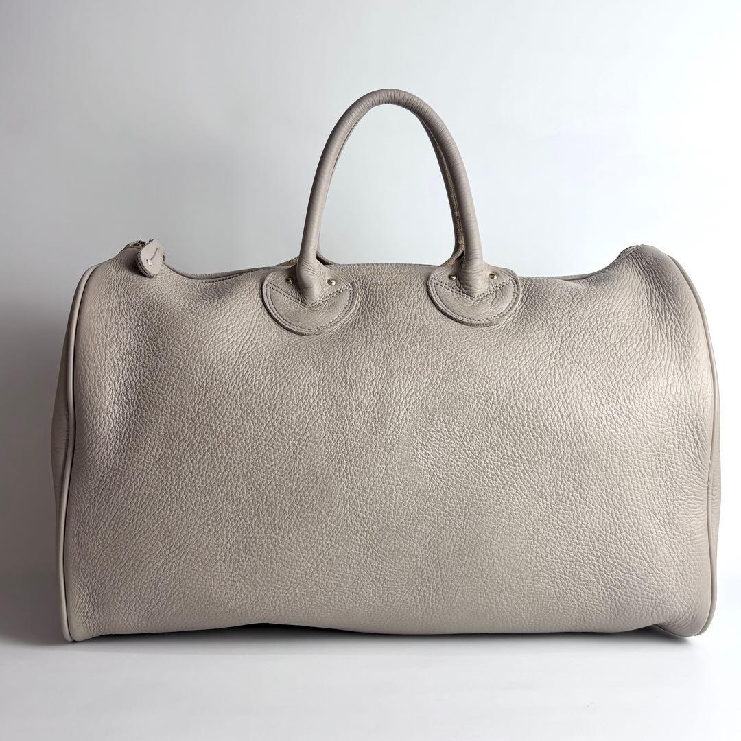YOUNG&OLSENヤングアンドオルセン レザーボストンバッグ 牛革 ベージュ