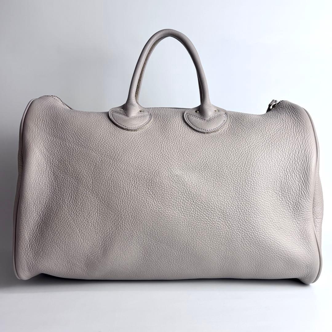 YOUNG&OLSENヤングアンドオルセン レザーボストンバッグ 牛革 ベージュ