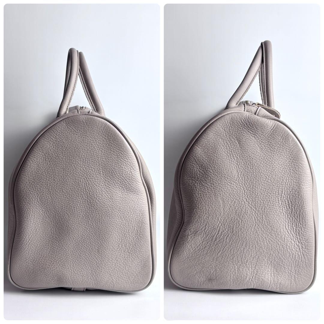 YOUNG&OLSENヤングアンドオルセン レザーボストンバッグ 牛革 ベージュ