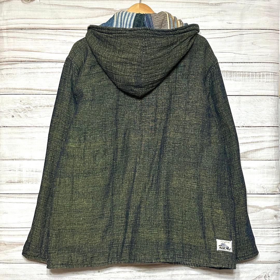 ⭐️売切御免⭐️インディゴ染め×刺し子デニム ダッフルコート　ビッグシルエット