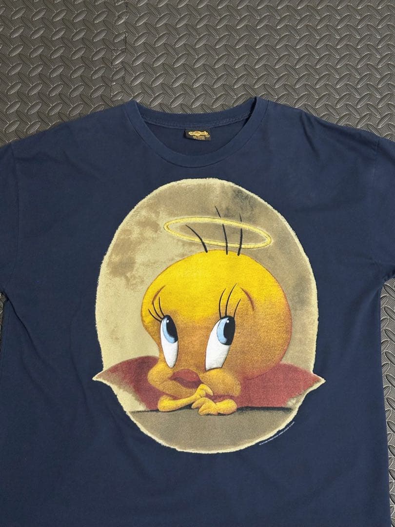 希少　90s LOONEY TUNES TWEETY ANGEL ネイビー　XL