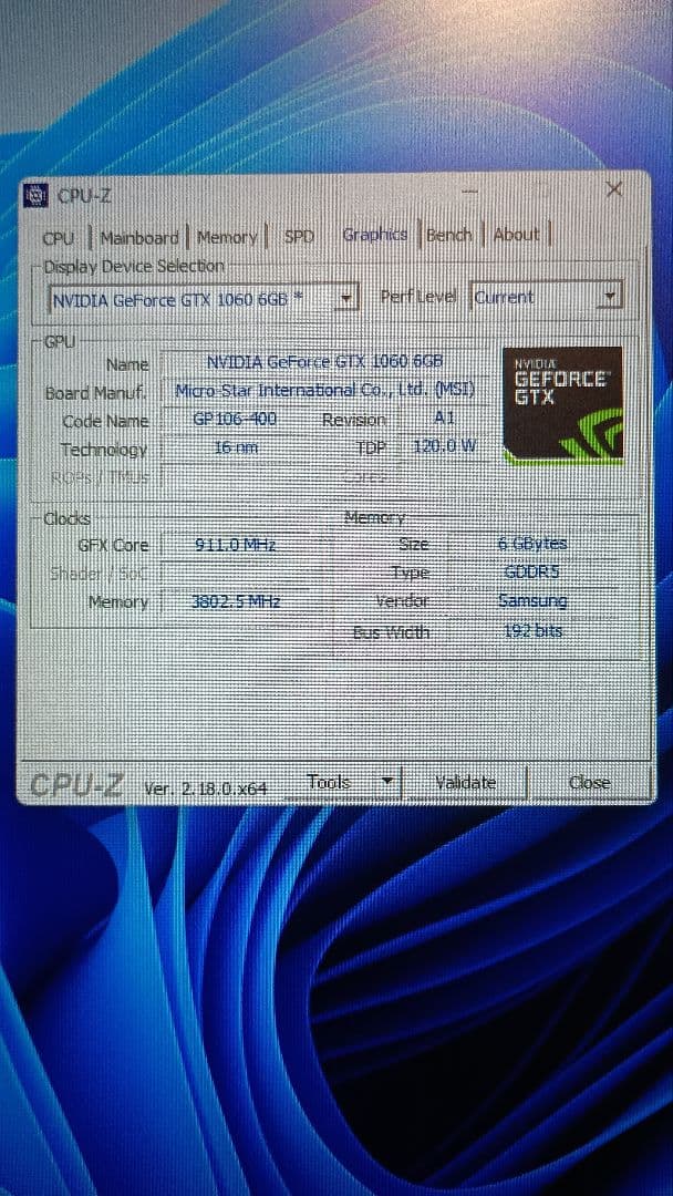 n*7様 【美品】NVIDIA GeForce GTX 1060 6GB MSI