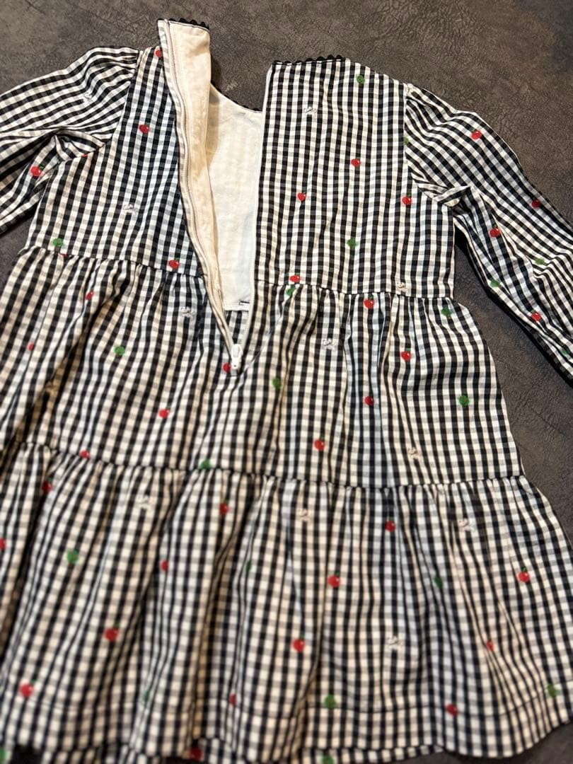 【最終お値下げ☆着用1回♡美品】ファミリア　チェックワンピース　90㎝
