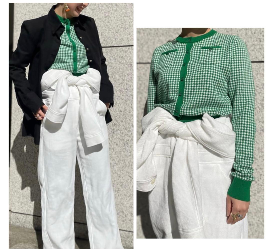 CABaN キャバン カーディガン コットンカシミヤ ギンガム チェック 極美品