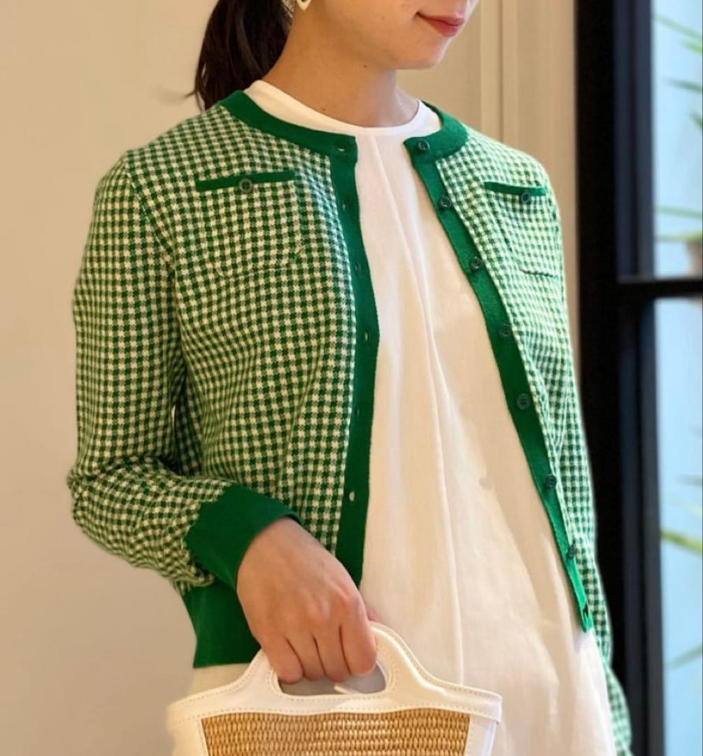 CABaN キャバン カーディガン コットンカシミヤ ギンガム チェック 極美品