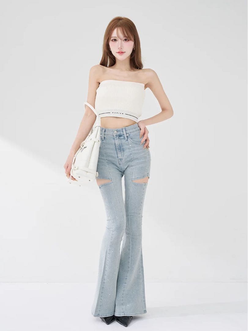 ♥️ダーリッチ　ラインロゴベアトップス　WHT♥️