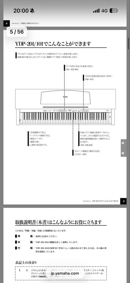 YAMAHA 電子ピアノ YDP-201
