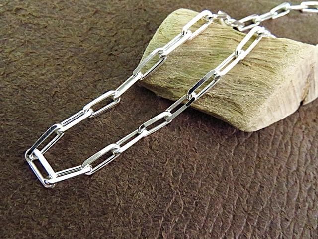 【ゆう】長あずきチェーン ４面カット 4.2mm 45cm シルバー925