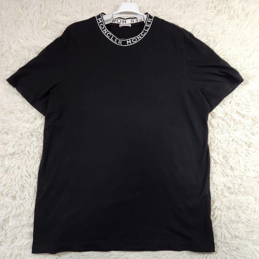 希少サイズ MONCLER ネックロゴ　半袖Tシャツ　ブラック　黒　2XLサイズ