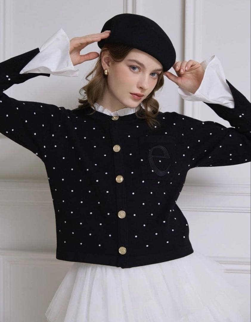 Attached collar カーディガン　タグ付き