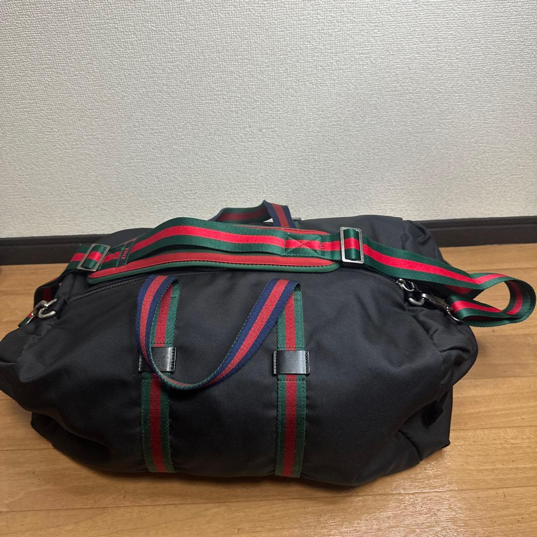 GUCCI テクノキャンバス　ダッフルバック　ボストンバック　シェリーライン　黒