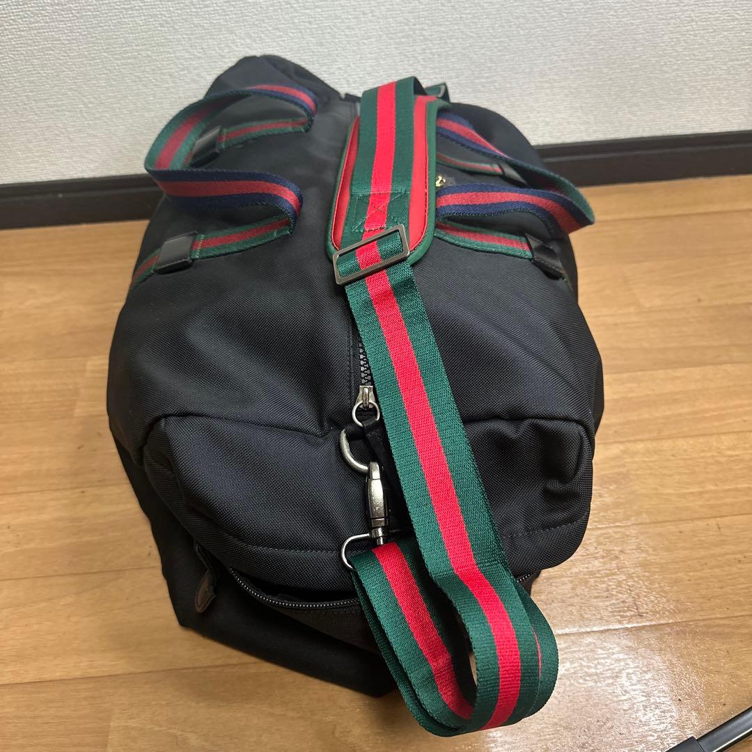 GUCCI テクノキャンバス　ダッフルバック　ボストンバック　シェリーライン　黒