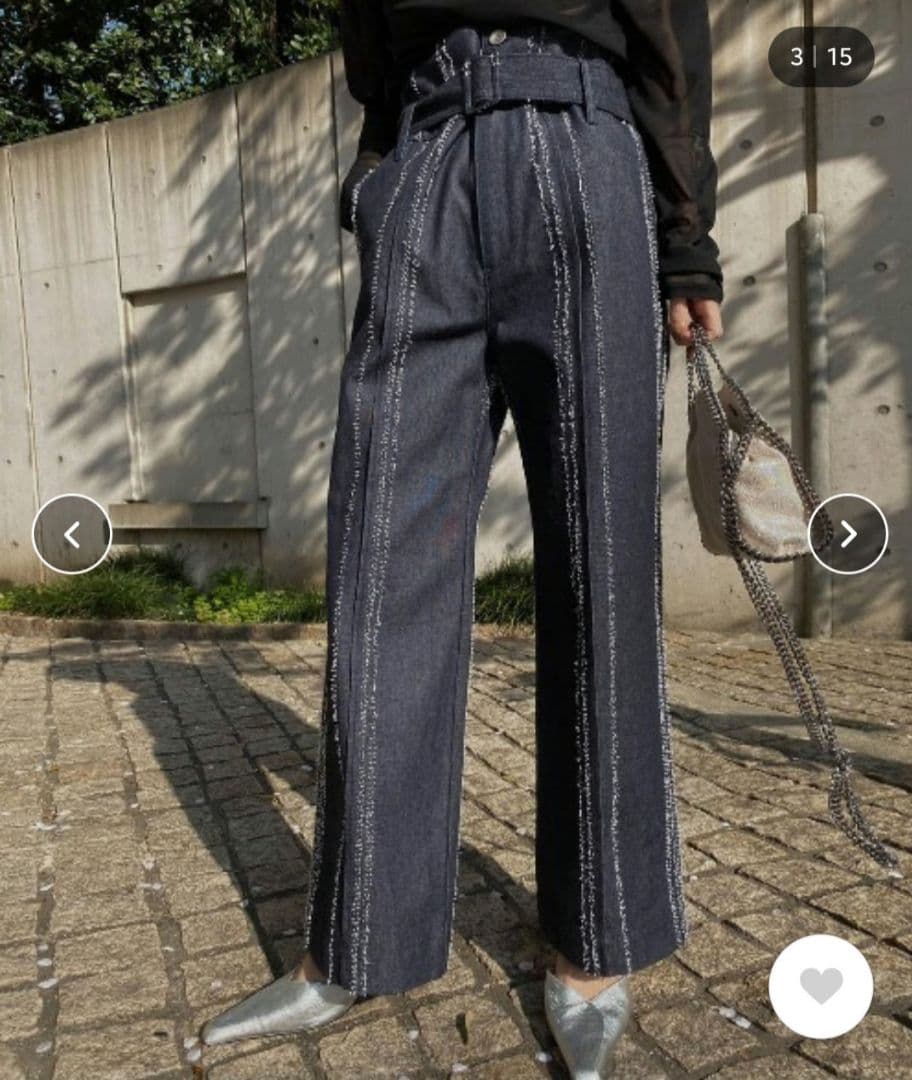 パンツ Ameri NEEDLE STRIPE DENIM PANTS