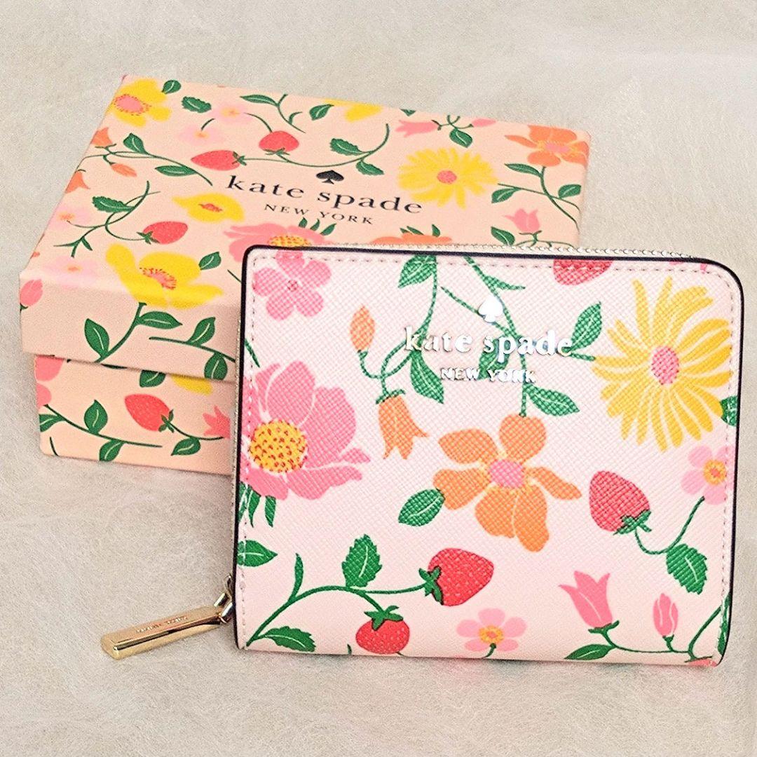 kate spade 花柄 二つ折り財布