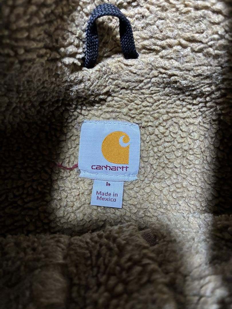 雰囲気◎ carhartt ダックベスト DKB ダークブラウン フェード ボロ
