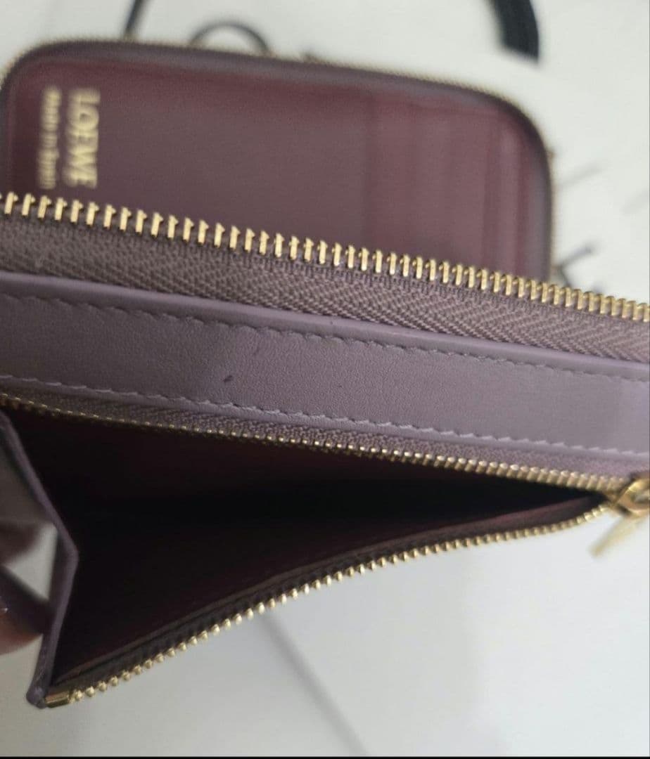 LOEWE パープル 二つ折り財布