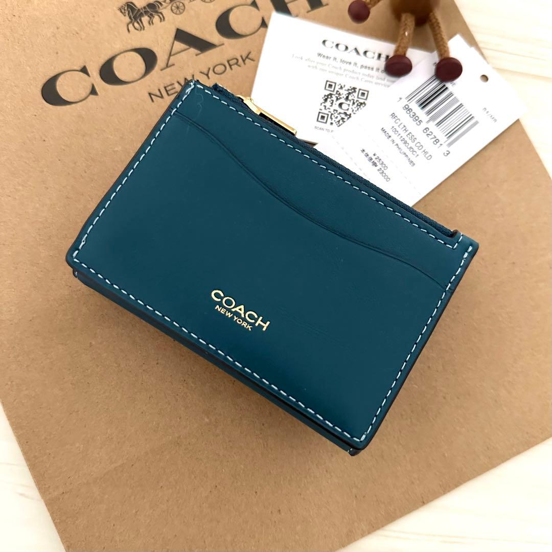 ★ 新品 COACH コーチ　財布 三つ折り財布　グリーン　ミニウォレット