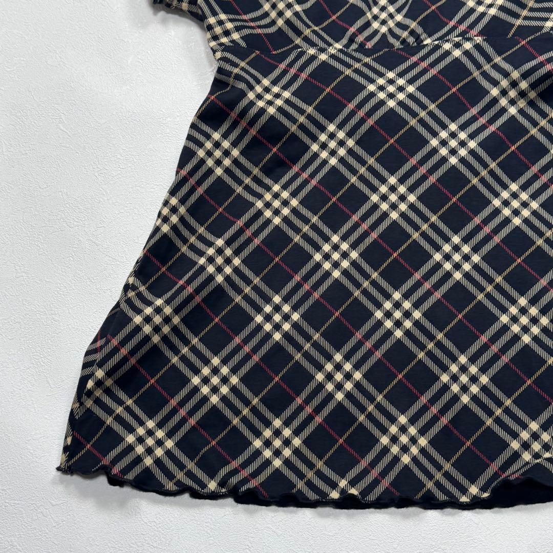 BURBERRY BLUE LABEL トップス チェック リボン ホースロゴ