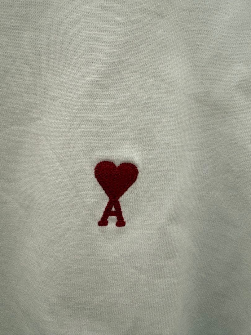 ami ハート刺繍 Tシャツ ホワイト