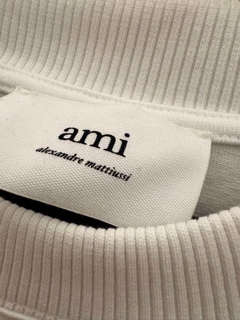 ami ハート刺繍 Tシャツ ホワイト