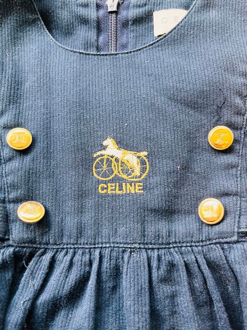 期間限定セール✳︎CELINE セリーヌ　ネイビー ジャンパースカート80サイズ