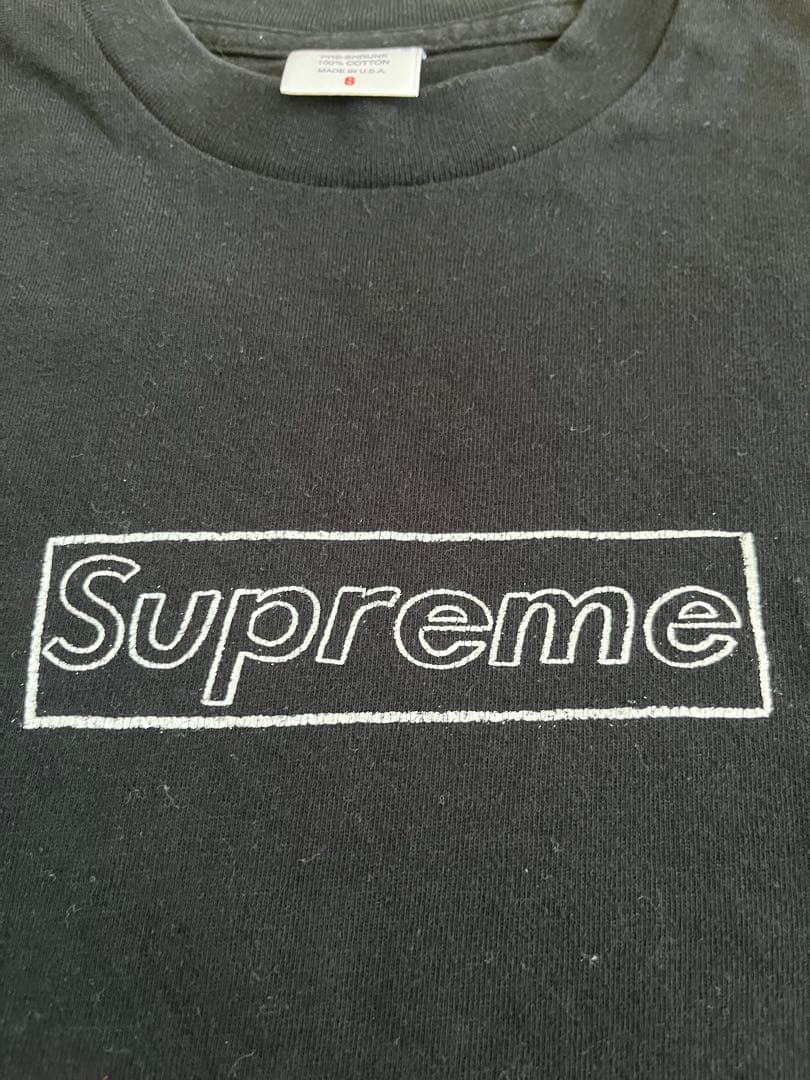 Supreme KAWS Chalk Logo Tee Black Sサイズ