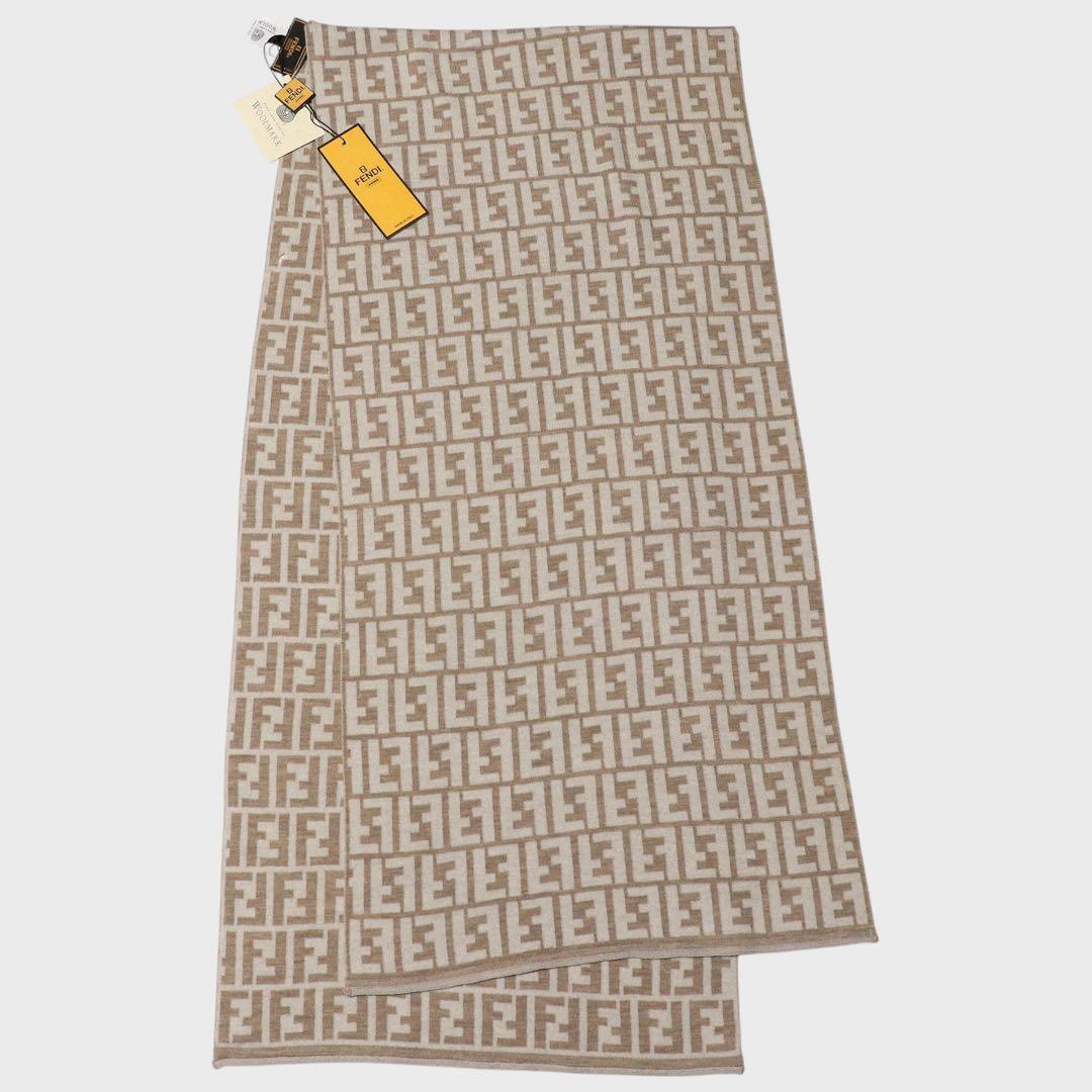 未使用★FENDI★FFロゴ マフラー★ズッカ柄★リバーシブル★総柄★男女兼用