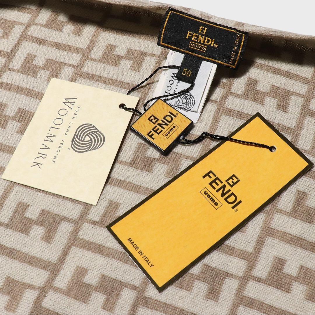 未使用★FENDI★FFロゴ マフラー★ズッカ柄★リバーシブル★総柄★男女兼用