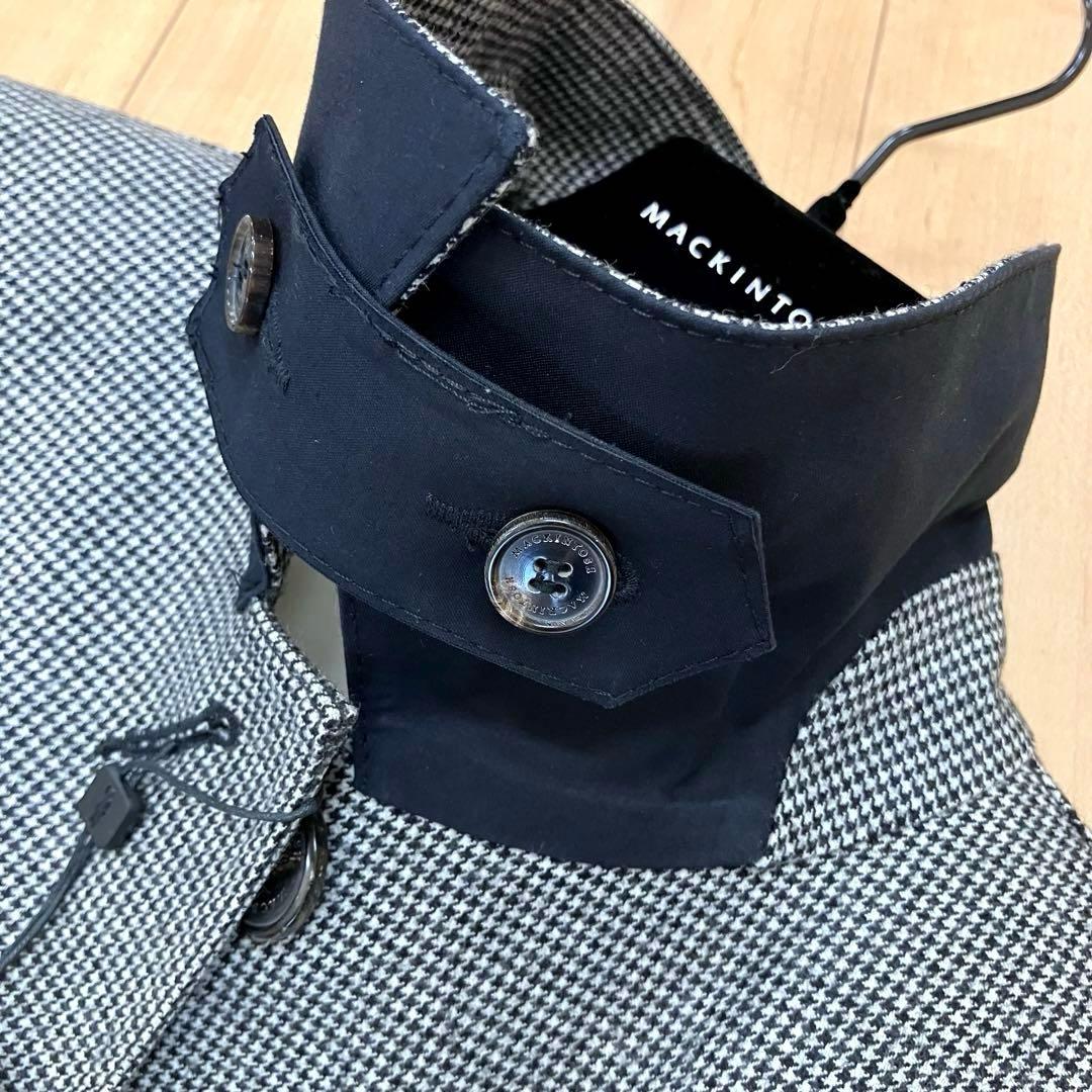 専用MACKINTOSH◆ゴム引きシングルトレンチコート8千鳥格子22万