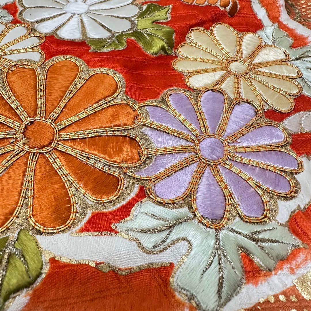 k*o様 振袖 裄66 トールサイズ 染めに豪華刺繍 着物 正絹 広衿 RK-6