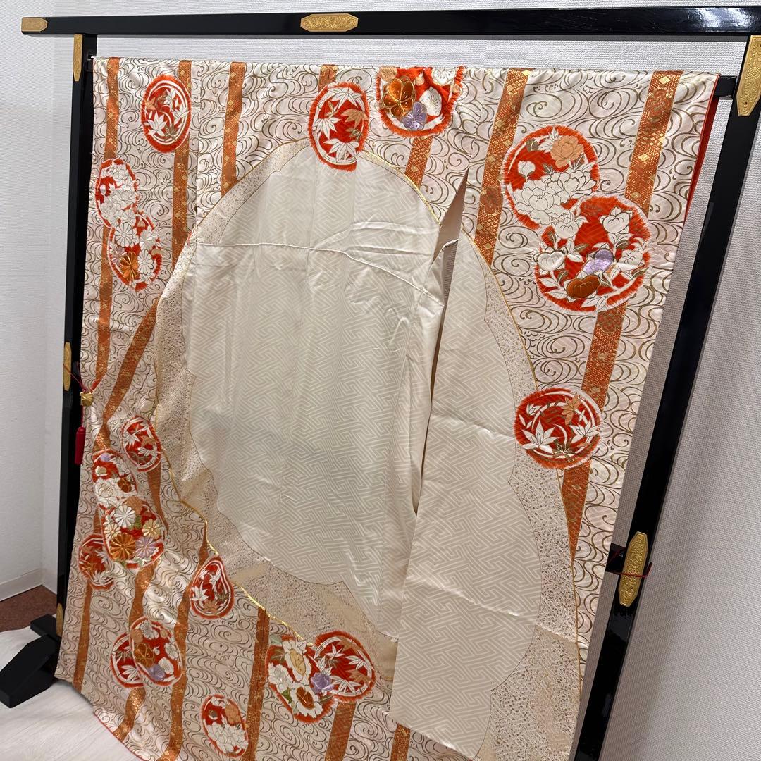 k*o様 振袖 裄66 トールサイズ 染めに豪華刺繍 着物 正絹 広衿 RK-6
