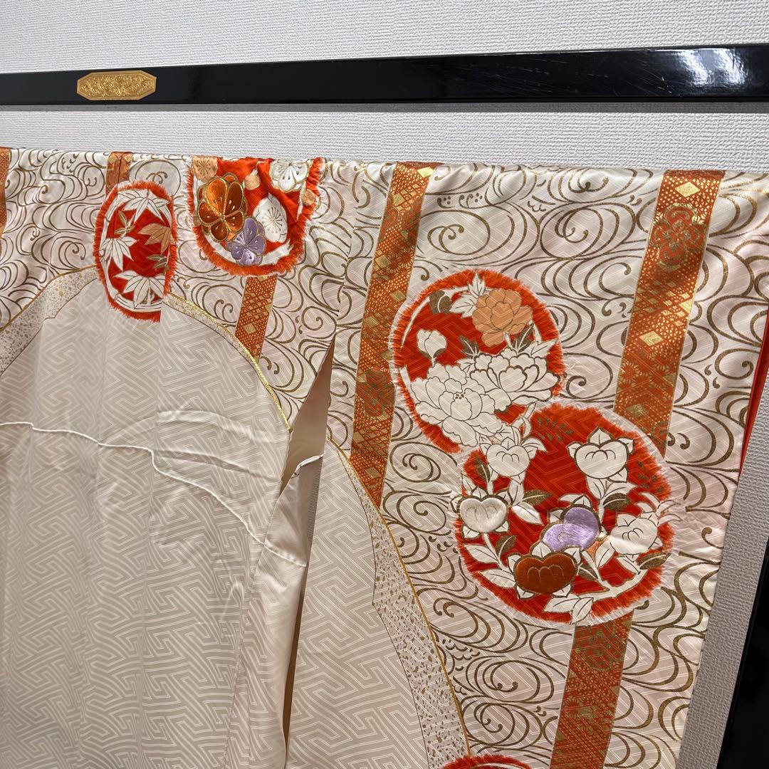 k*o様 振袖 裄66 トールサイズ 染めに豪華刺繍 着物 正絹 広衿 RK-6