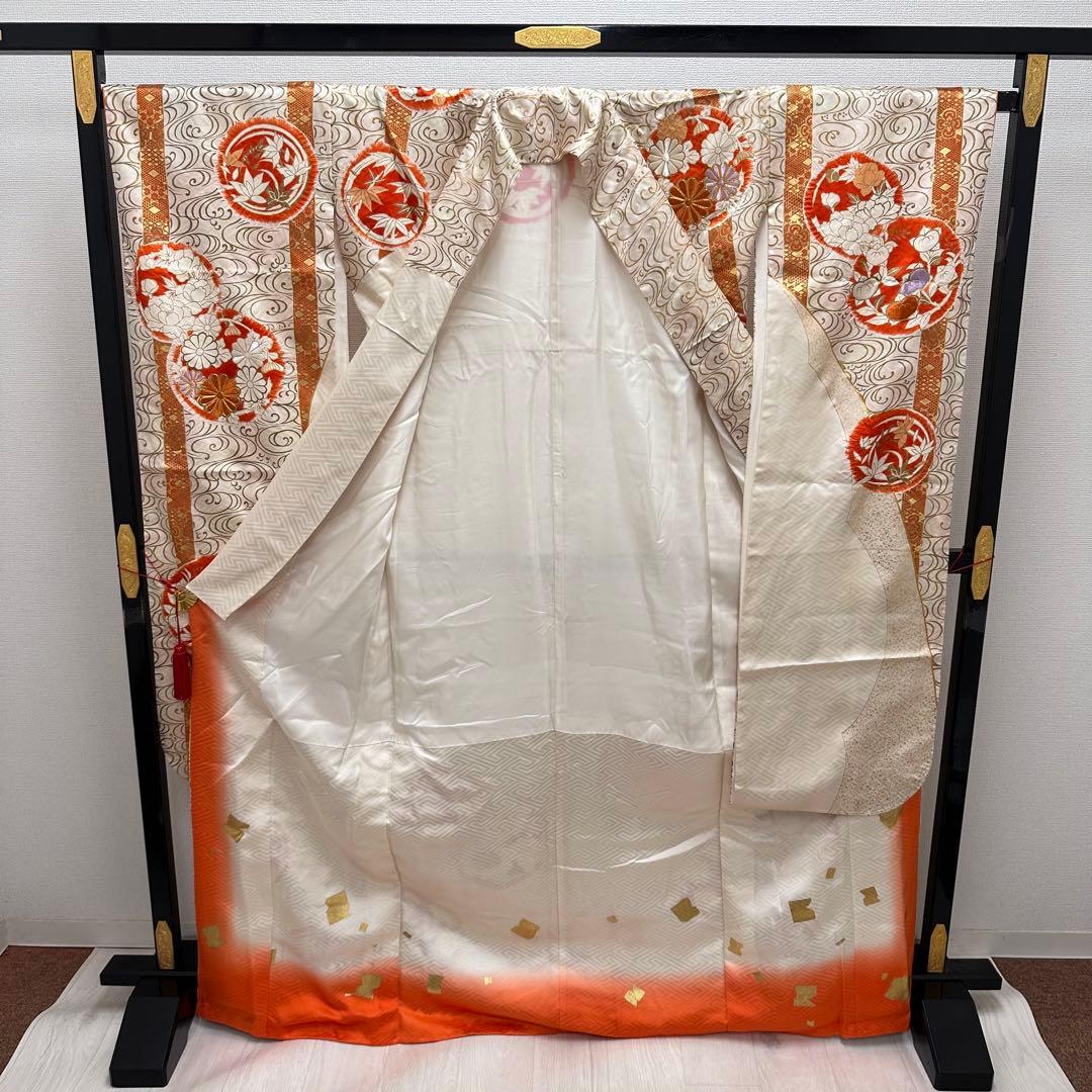 k*o様 振袖 裄66 トールサイズ 染めに豪華刺繍 着物 正絹 広衿 RK-6