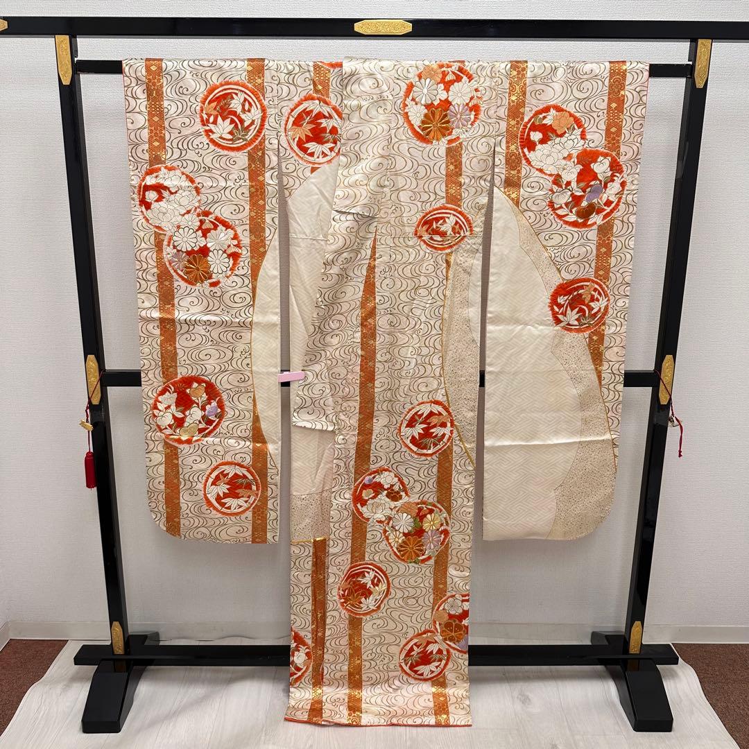 k*o様 振袖 裄66 トールサイズ 染めに豪華刺繍 着物 正絹 広衿 RK-6