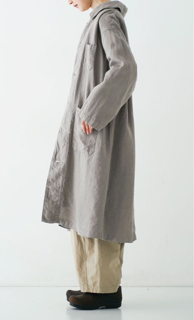 nest Robe リネン ステンカラー ライトコート