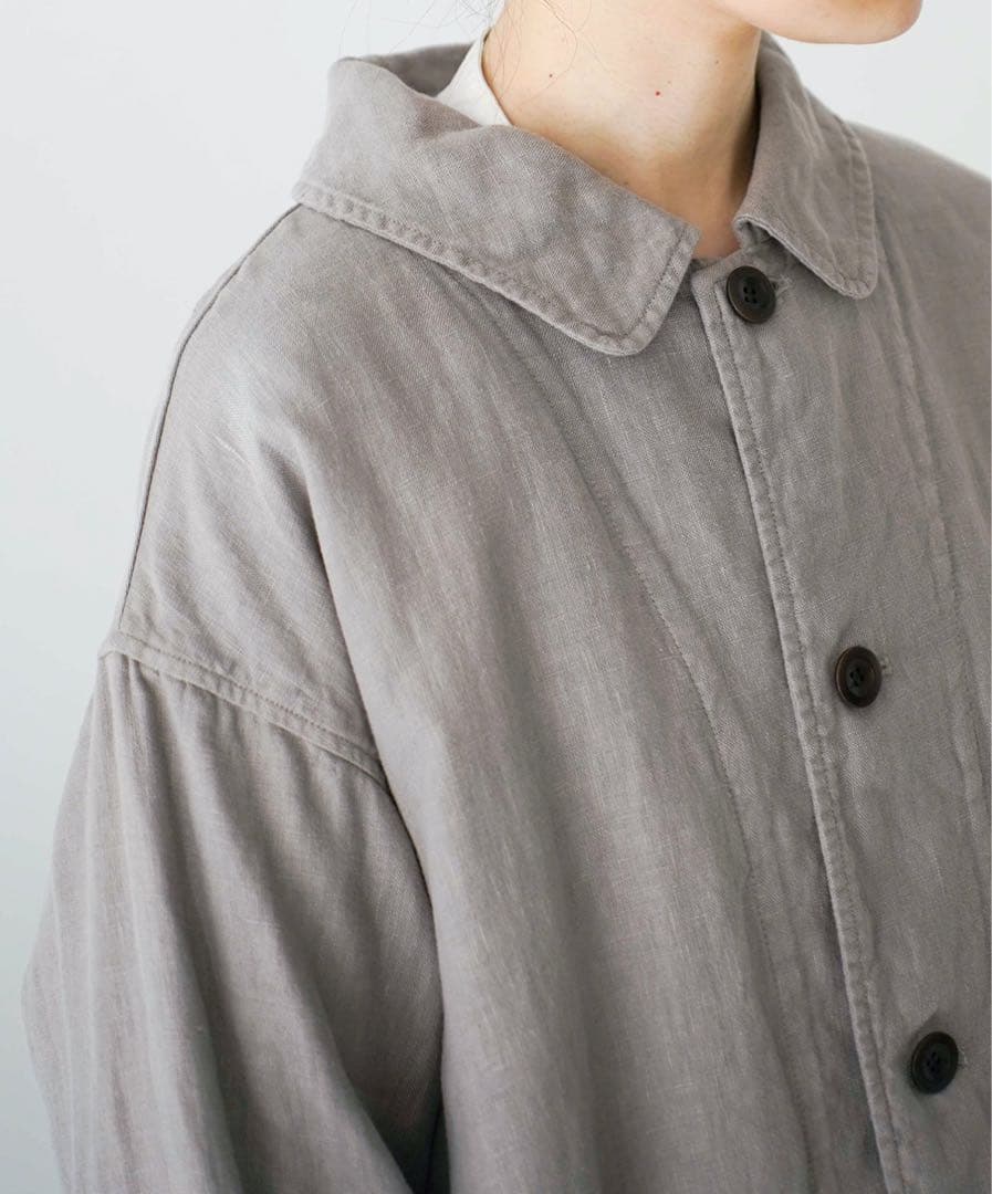 nest Robe リネン ステンカラー ライトコート
