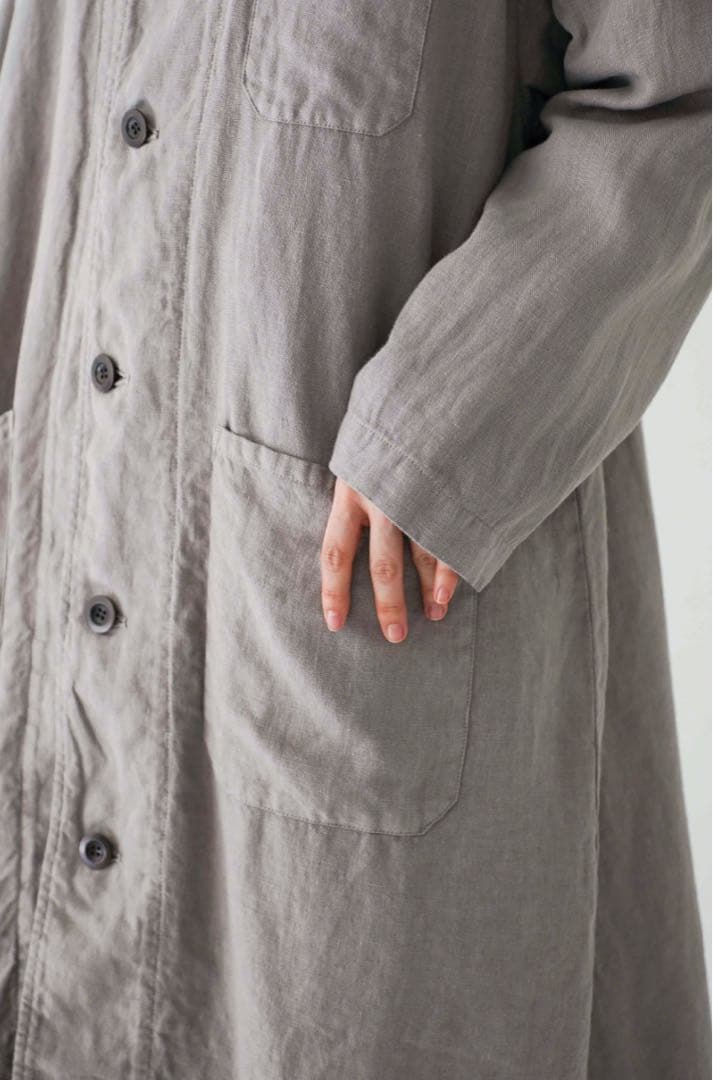 nest Robe リネン ステンカラー ライトコート
