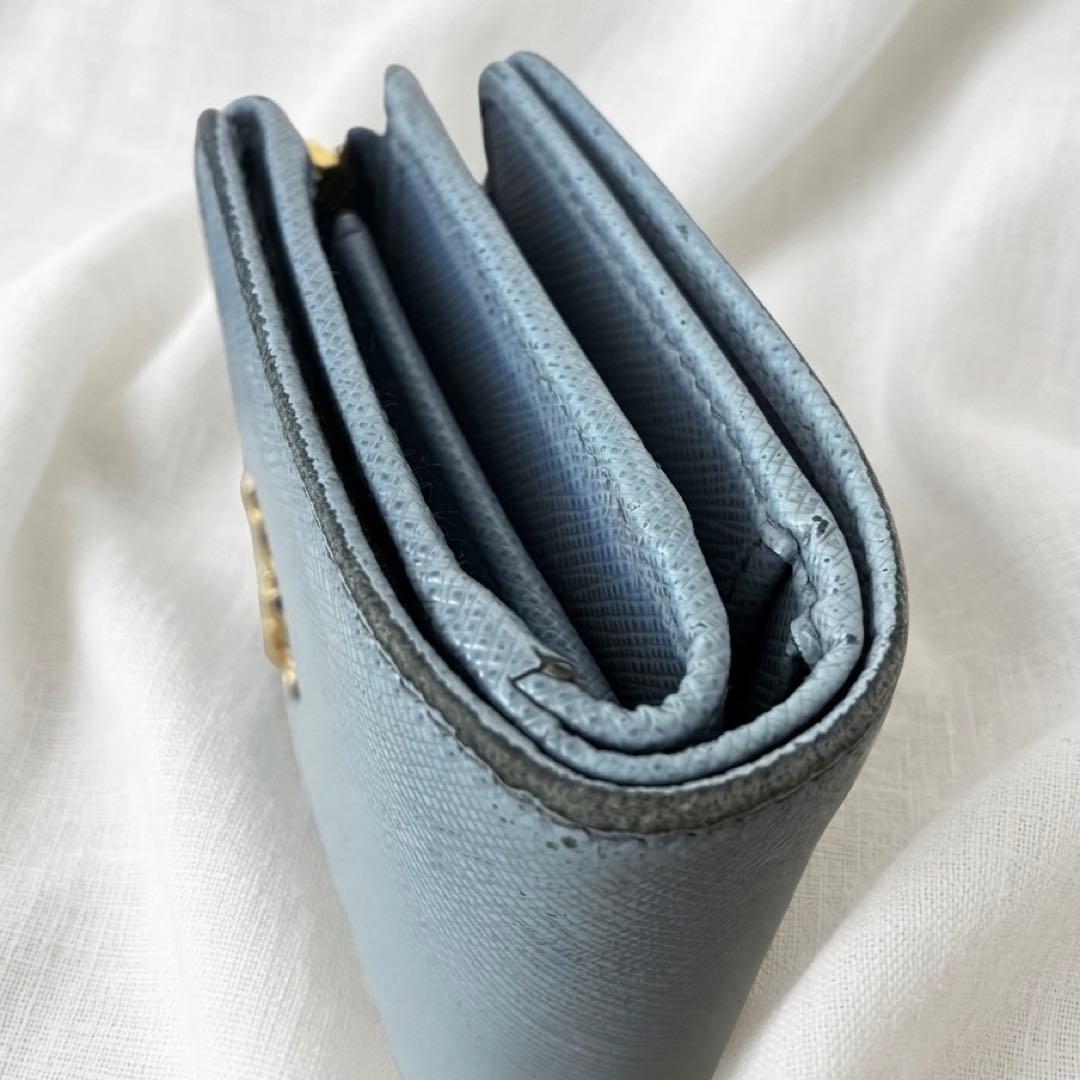 ★PRADA★プラダ正規品　二つ折り財布 バイカラーブルー