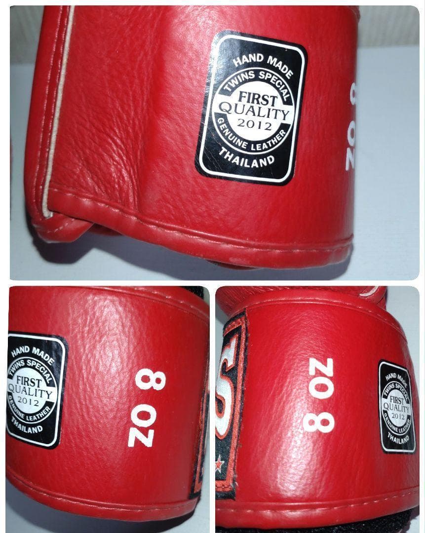 正規品 TWINS ツインズ ボクシンググローブ 8oz 赤 本革製 ムエタイ