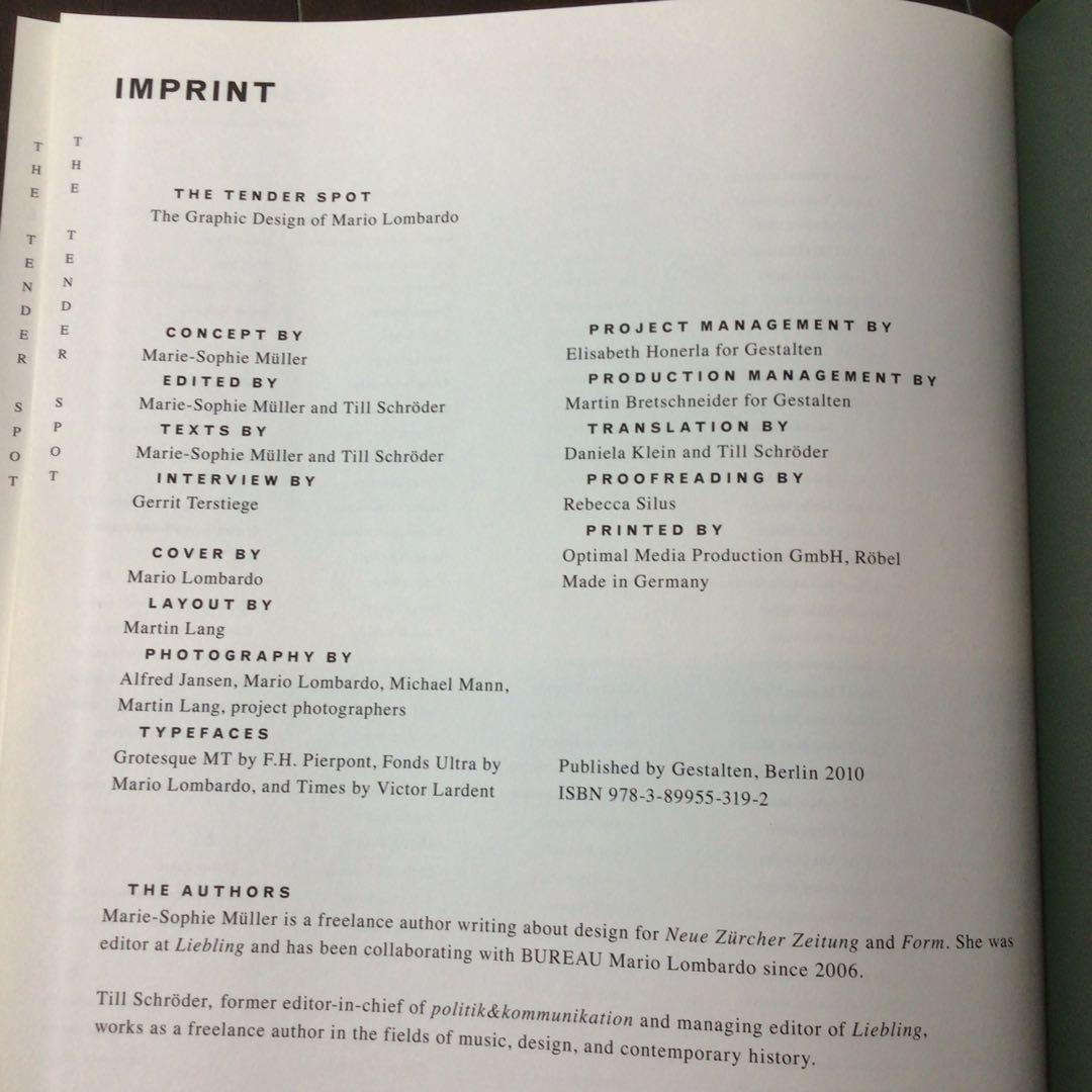 THE TENDER SPOT: Mario Lombardo デザイン集