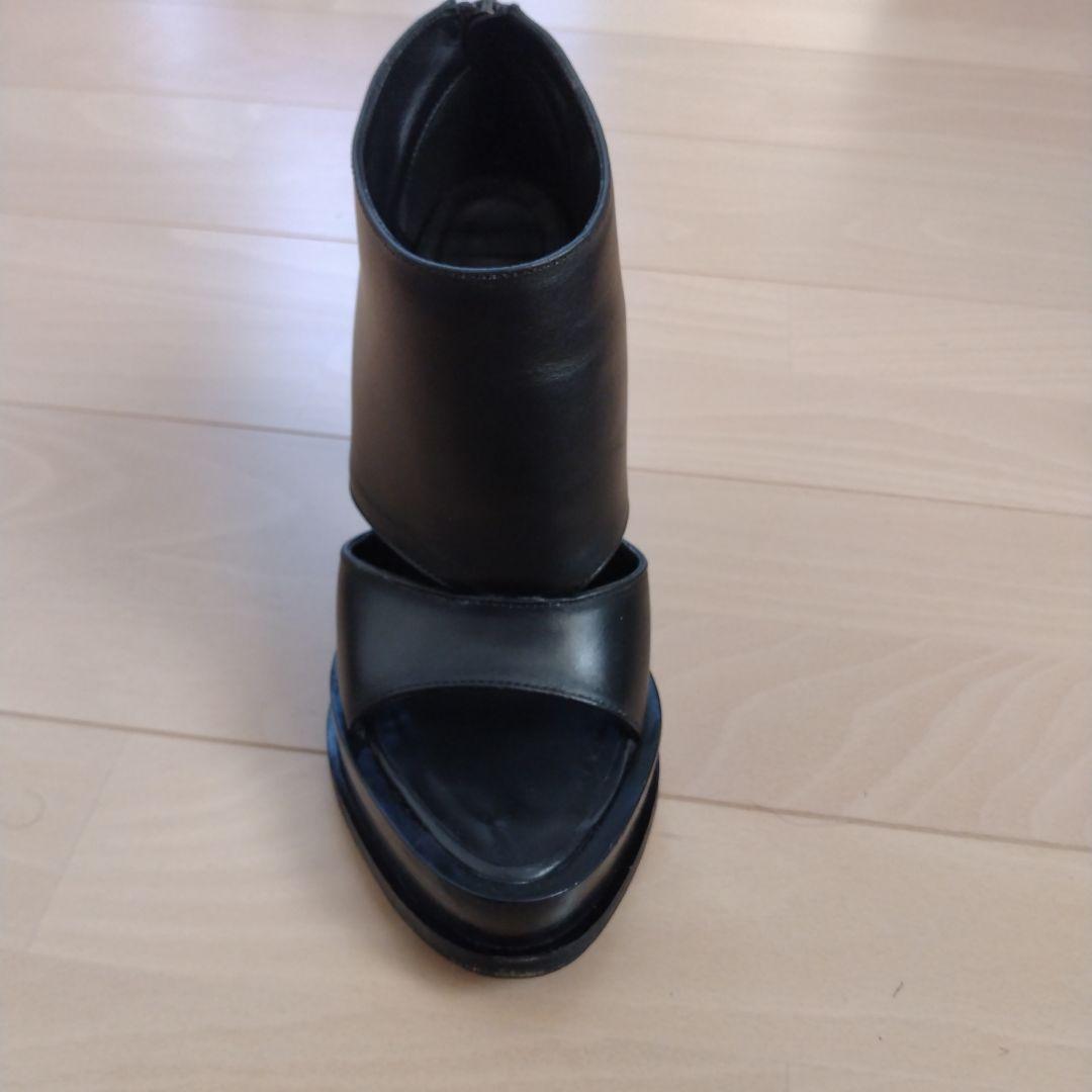 ^*^様 ブラックオープントゥヒールブーツ　Size23センチ
