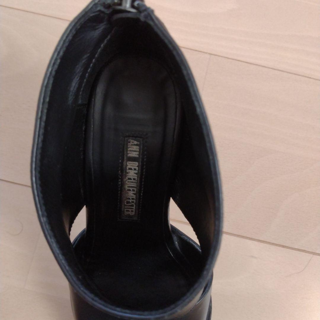 ^*^様 ブラックオープントゥヒールブーツ　Size23センチ