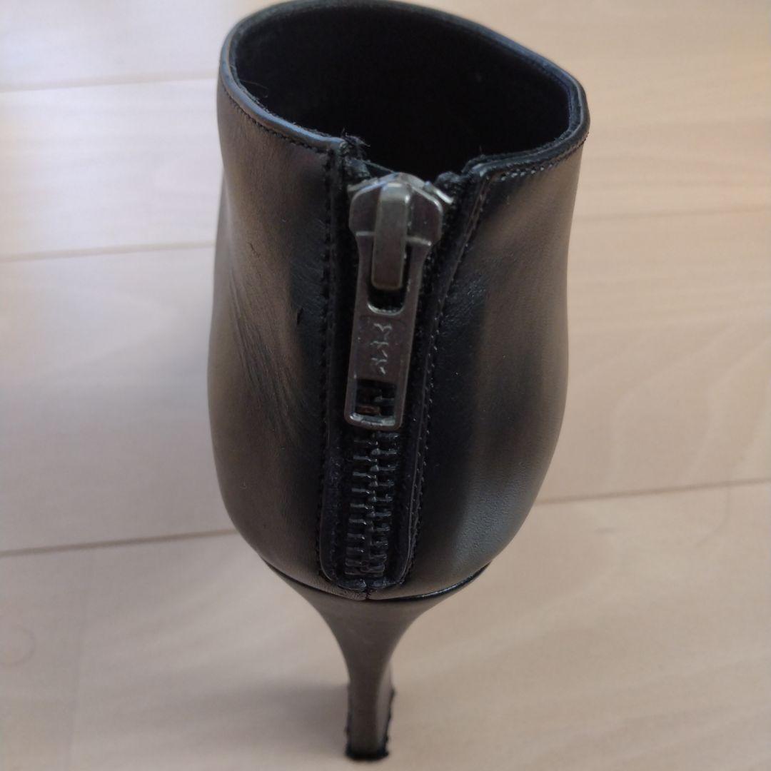 ^*^様 ブラックオープントゥヒールブーツ　Size23センチ