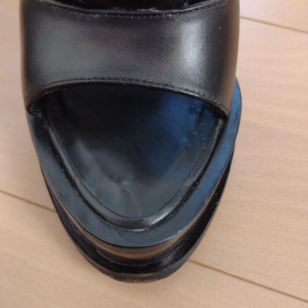 ^*^様 ブラックオープントゥヒールブーツ　Size23センチ