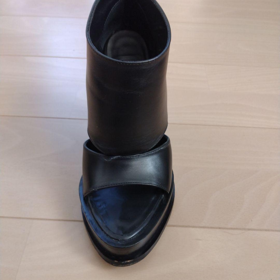 ^*^様 ブラックオープントゥヒールブーツ　Size23センチ