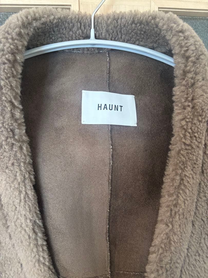 【美品】HAINT ハウント　ボアストール　ダークベージュ