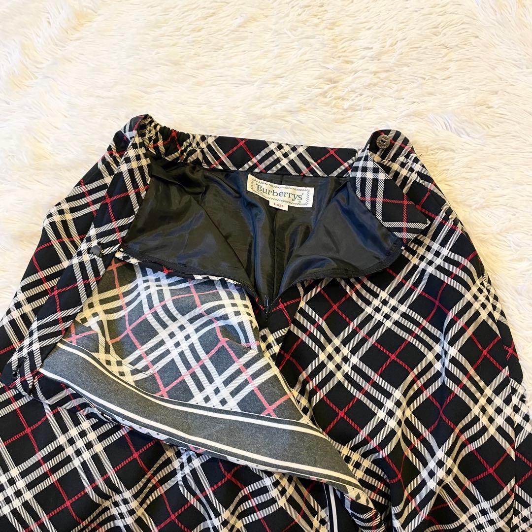 バーバリーズ ヴィンテージ L キュロット スカート風 ノバチェック ブラック